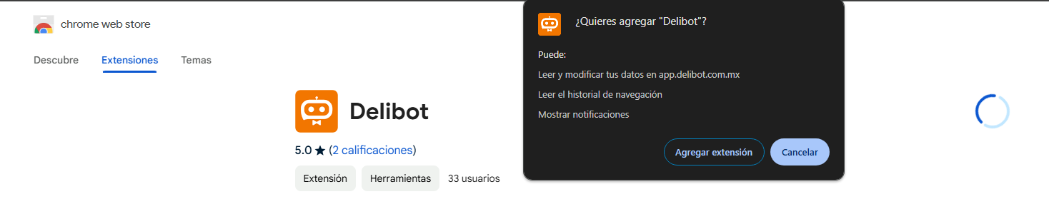 Agregar extensión