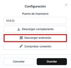 Boton "Descargar extensión"