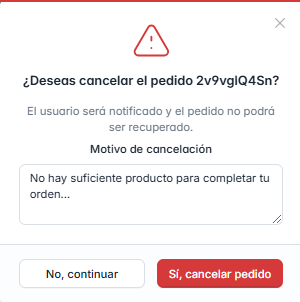 Orden con envío a domicilio