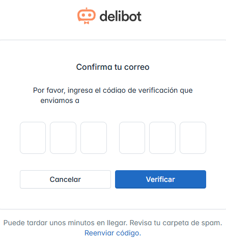 Interfaz Código Verificación