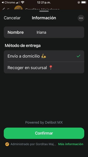 Selección del método de entrega