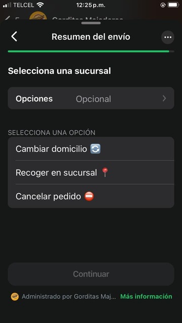 Selección de sucursal