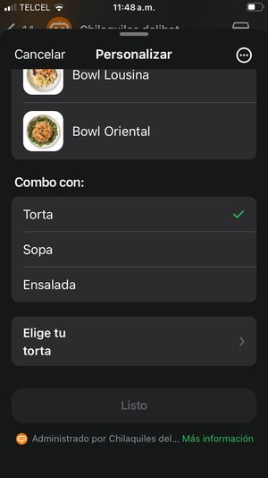Captura Combo Opciones