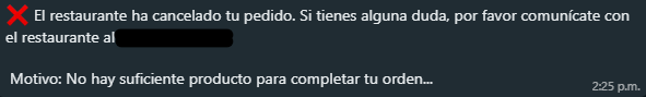 Orden con envío a domicilio
