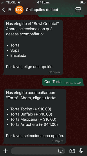 Personalización del combo