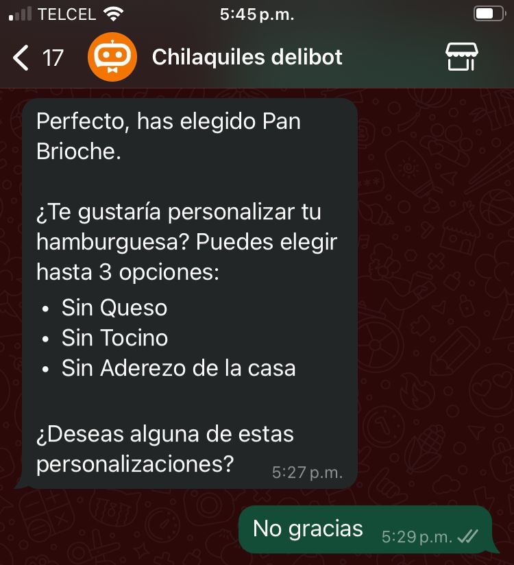 Personalización de Ingredientes