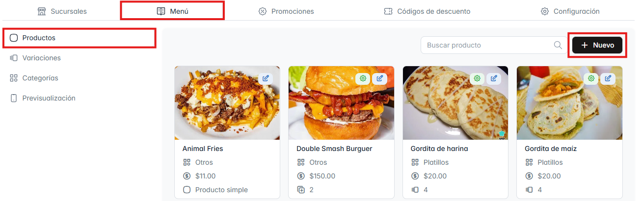 Interfaz restaurantes