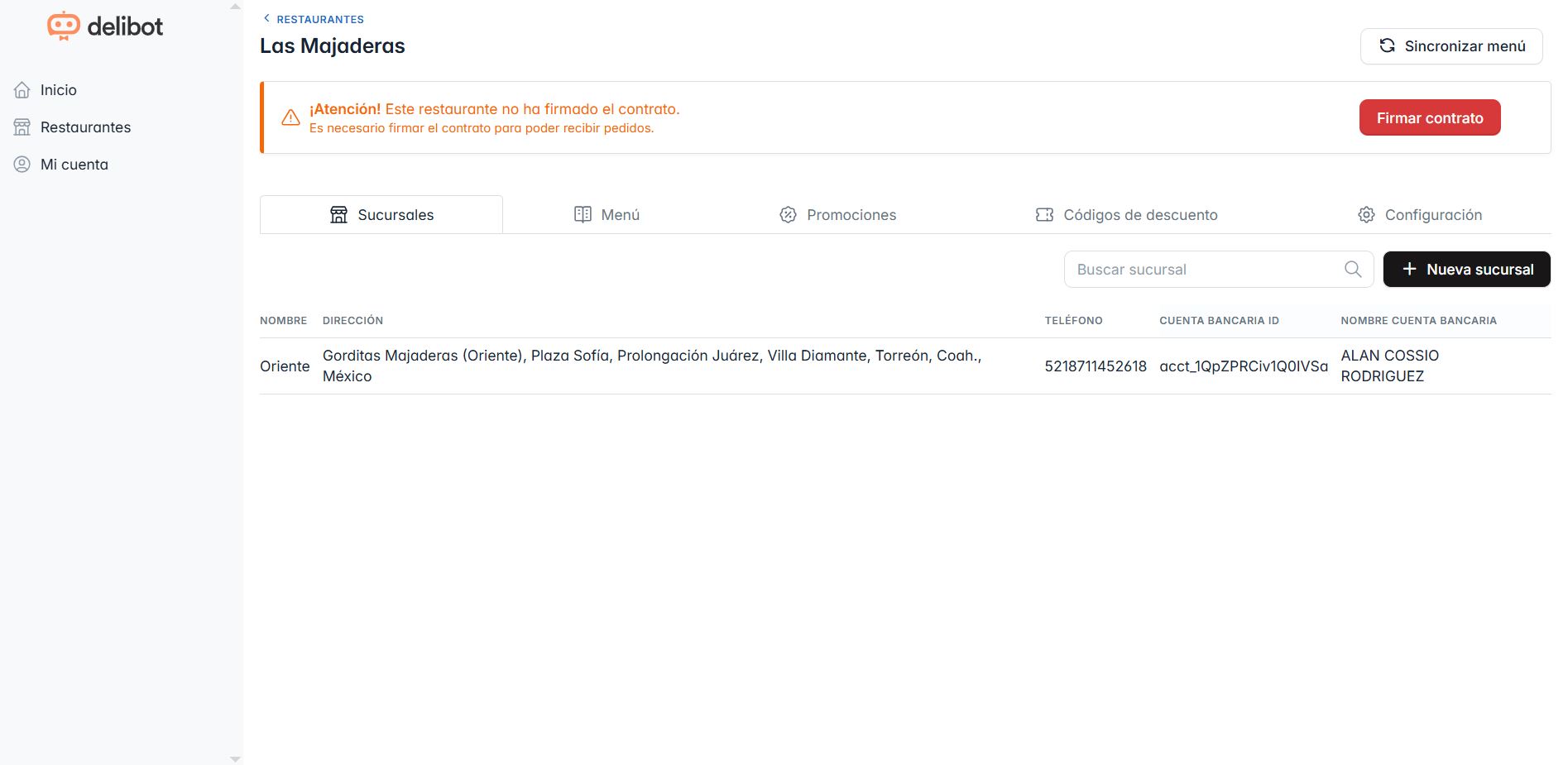 Sección de reportes