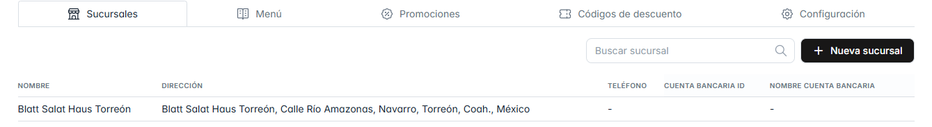 Paso 2: Selección de Sucursal